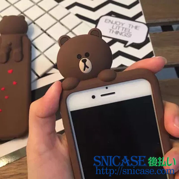 LINE iphone7ケース ブラウン