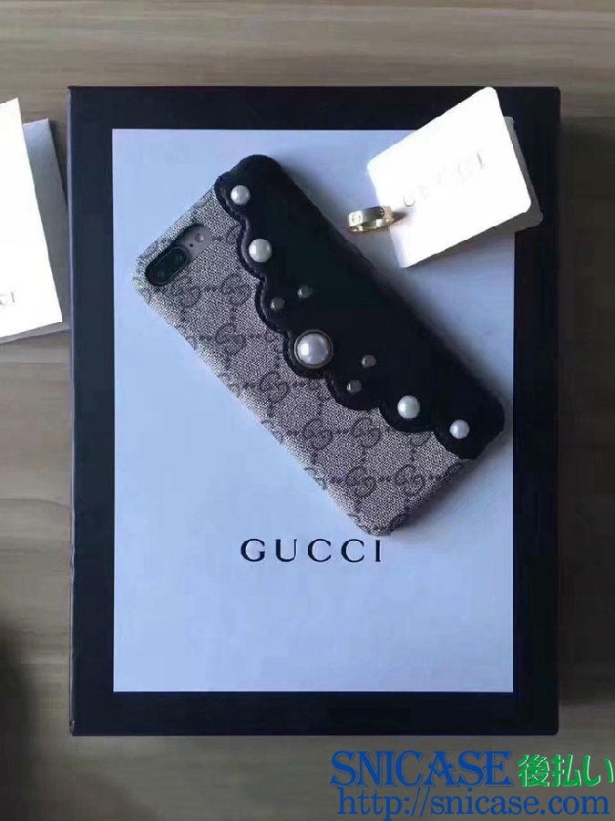 GUCCI iphone8ケース パール付き