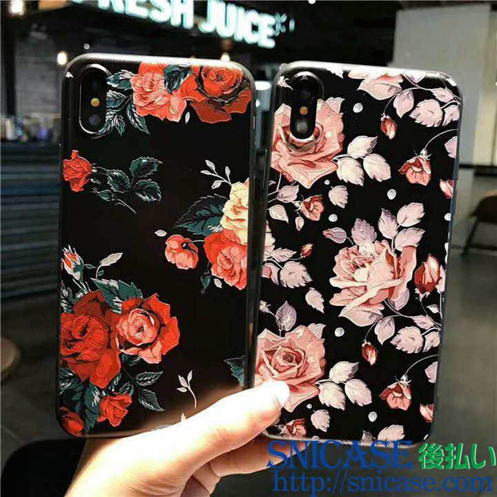 iphone7可愛いケース フラワー付き