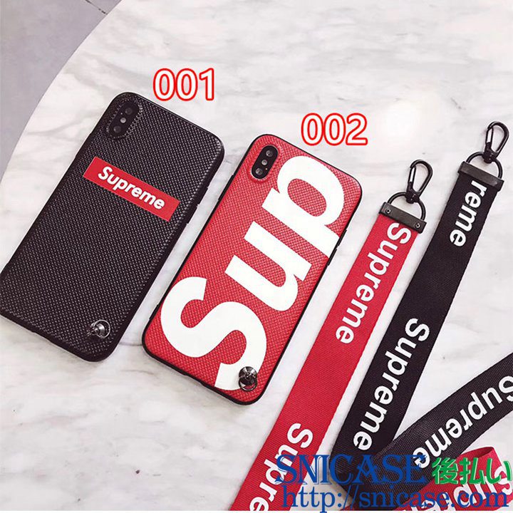 シュプリーム iphoneXケース ネックストラップ付き
