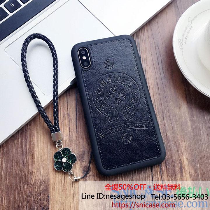 iPhoneXケース クロムハーツ ストラップ