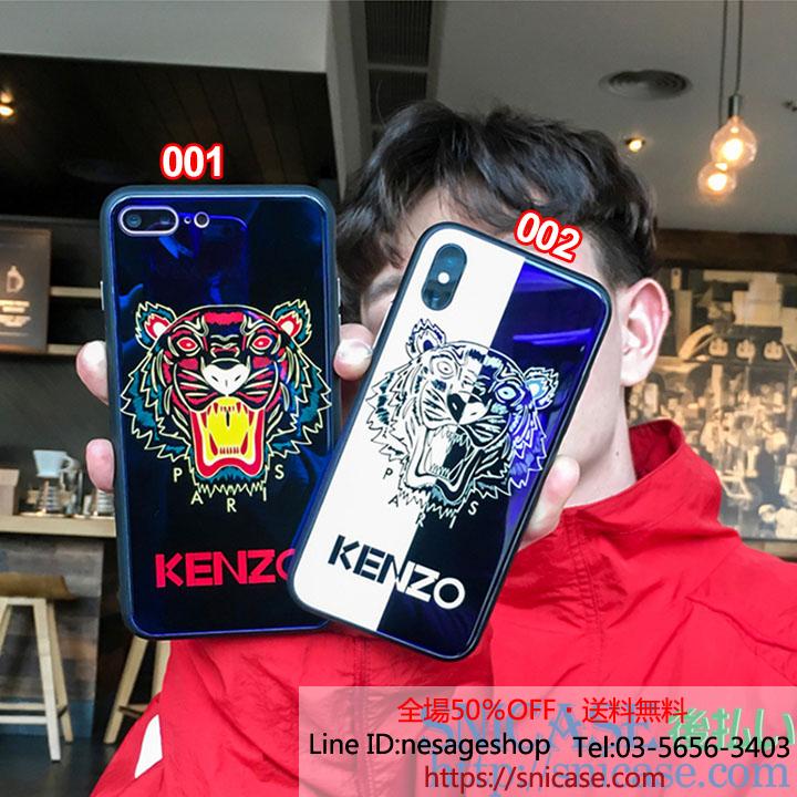 iphone8plusケース KENZO 鏡面ガラス