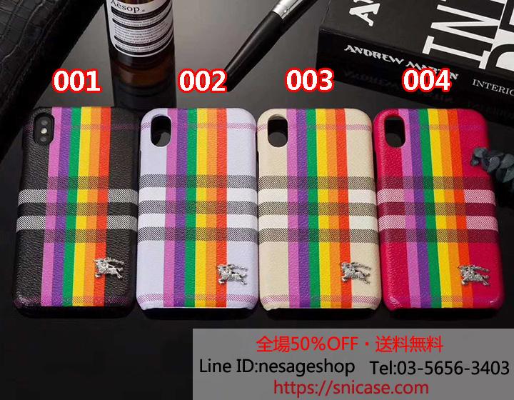 バーバリー iPhoneX/XS ケース 虹色