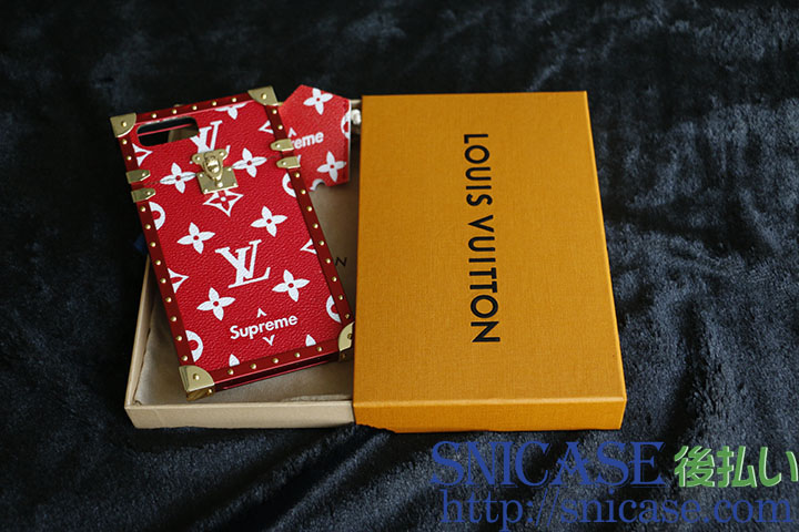 lv supreme iphone7ケース レッド