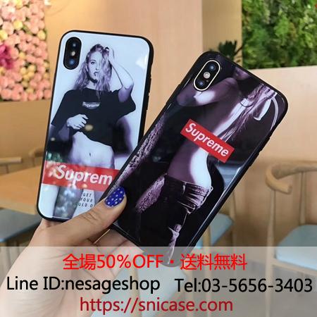シュプリームiphonex xsケース 背面ガラス