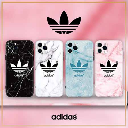 iPhone12 Adidas ケース 大理石柄