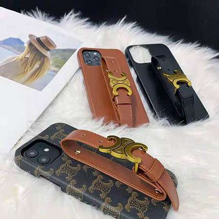celineアイフォーン12ケース金具ロゴ付き
