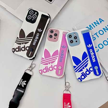 アイフォーン13スマホケースストラップ付きadidas