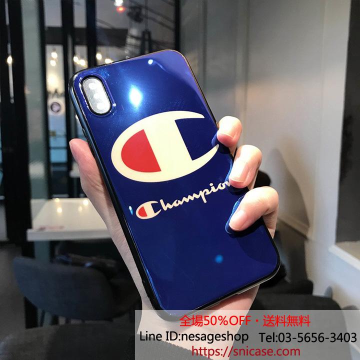 iphoneXケース Champion 鏡面