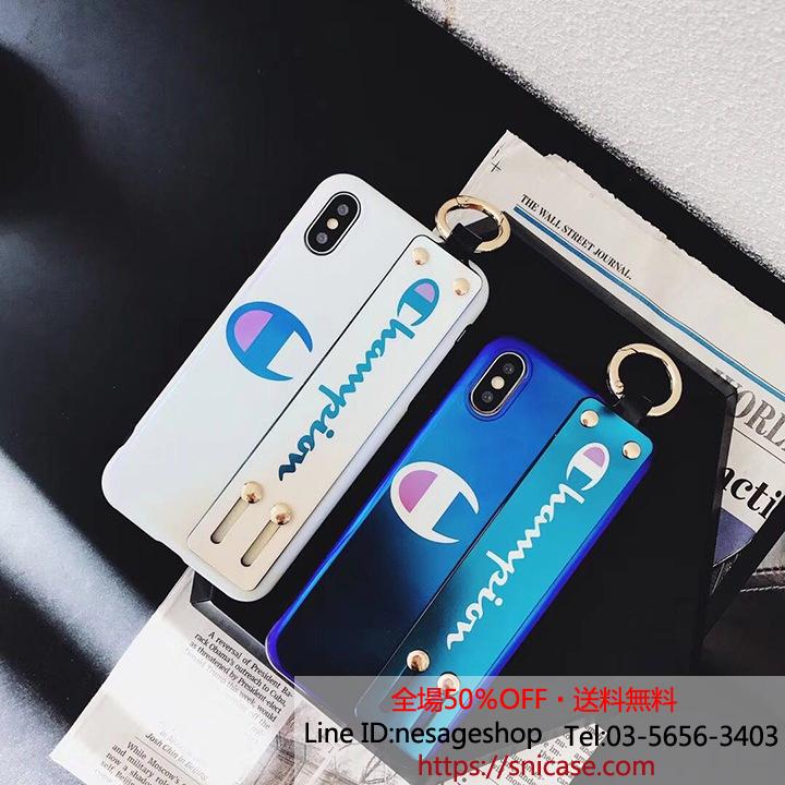 チャンピオン iphoneXケース ブルー光