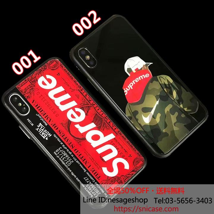 Supreme アイフォン X ガラス背面ケース