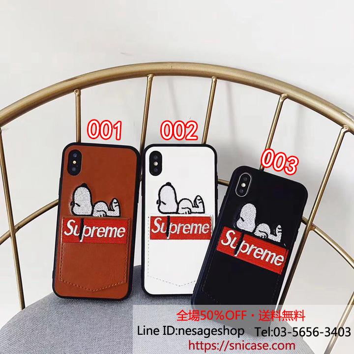 スヌーピー iphonexrカバー シュプリーム