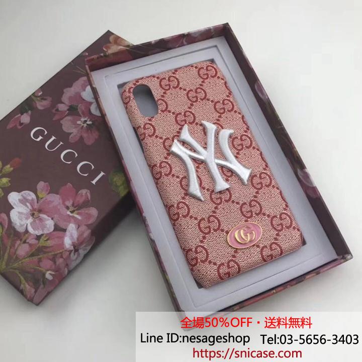 iPhoneXS XSMAX 刺繍ロゴケース GUCCI