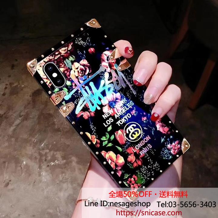 ステューシー iphonexr カバー 花柄