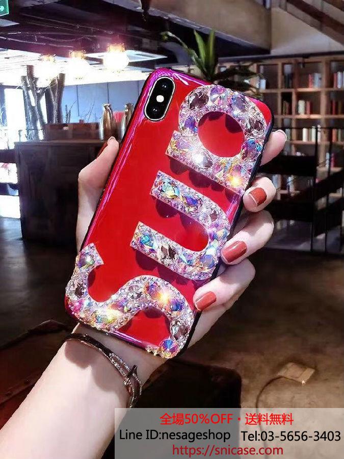 キラキラ iPhone8PLUS ケース SUPREME