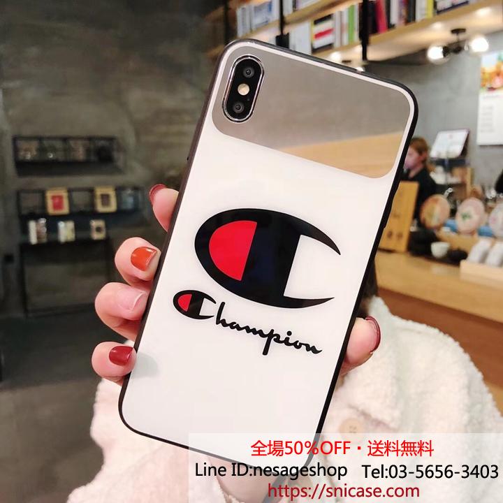 アイフォンXR ケース 鏡面 Champion