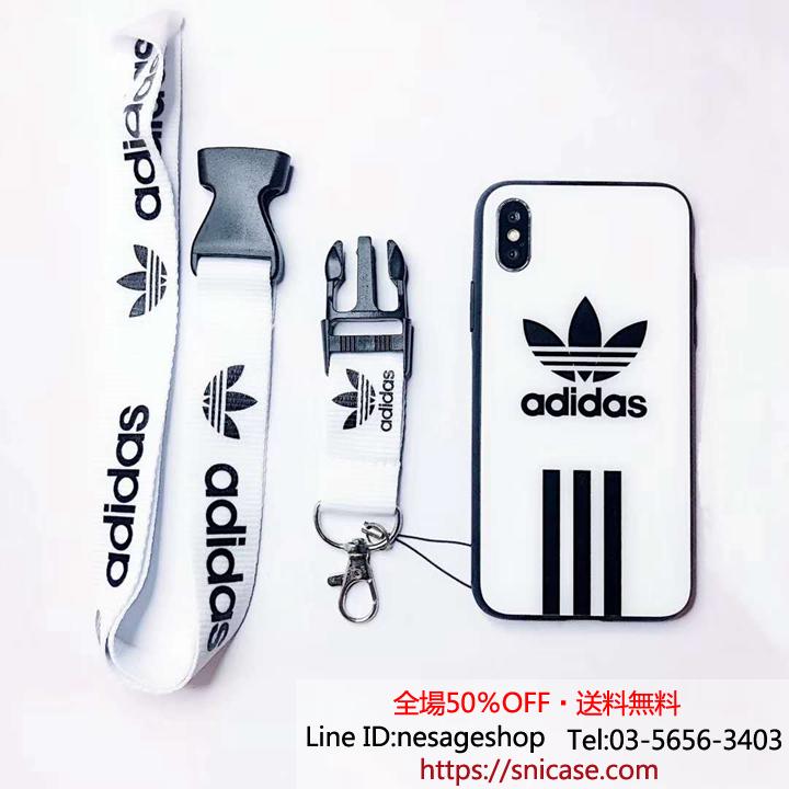 アディダス ストラップ付きカバーiPhoneXR