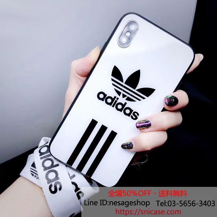adidas アイフォン ケース 背面ガラス