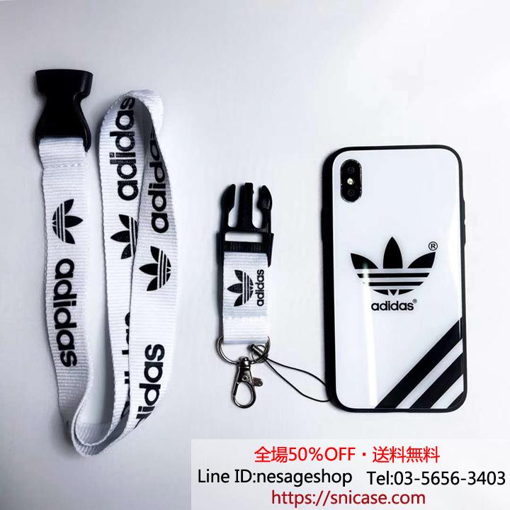 adidas iphonexsケース ガラス背面