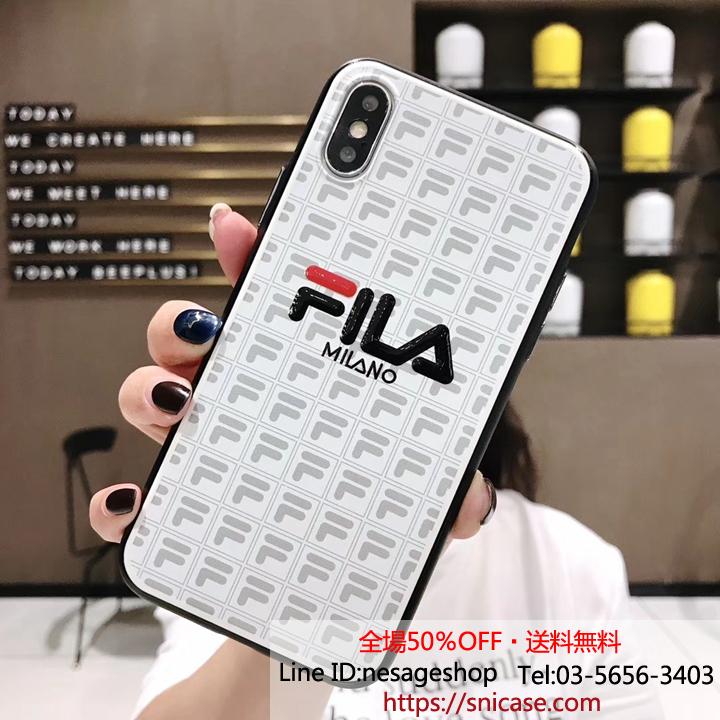 fila アイフォンxs xrケース 浮き彫り