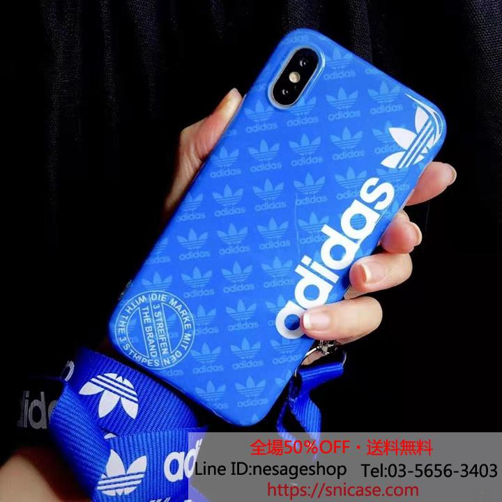 ADIDAS アイホンXS MAXカバー ネックストラップ付き