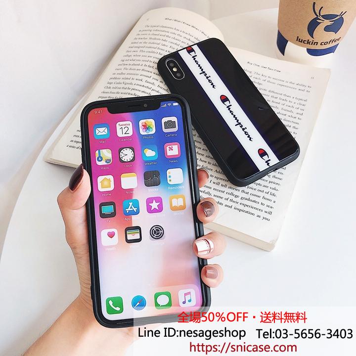Champion 背面ガラス iPhone 12ケース