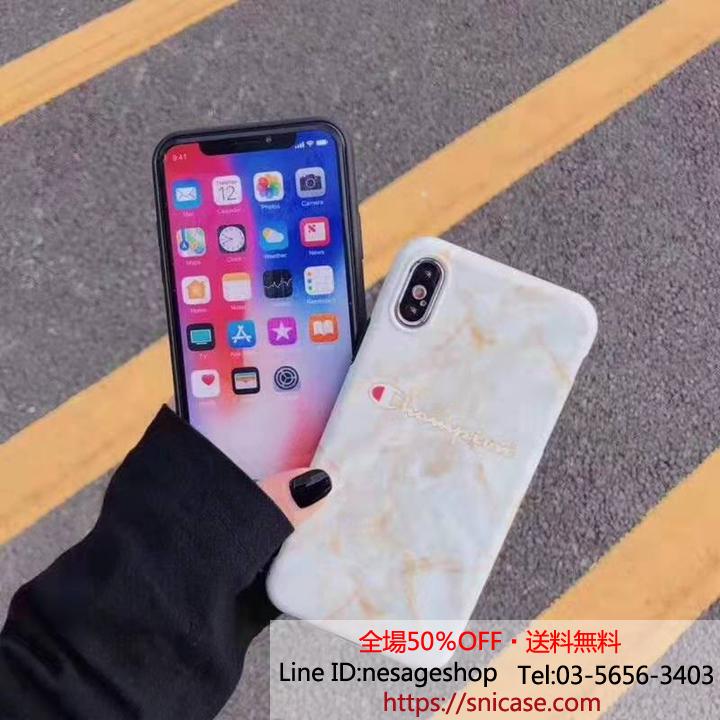 チャンピオン iphone xrかばー 大理石柄