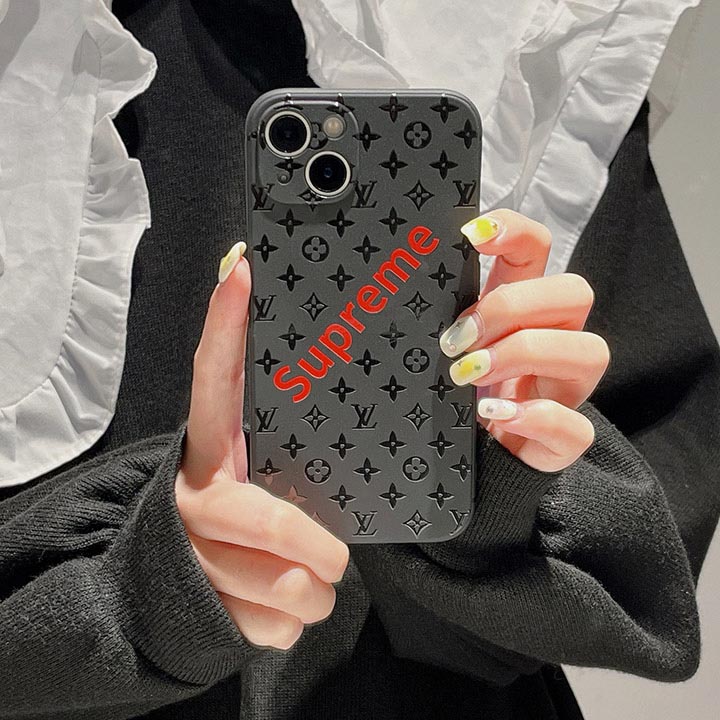 LV&Supremeブランドコラボiphone 15プラス携帯ケース