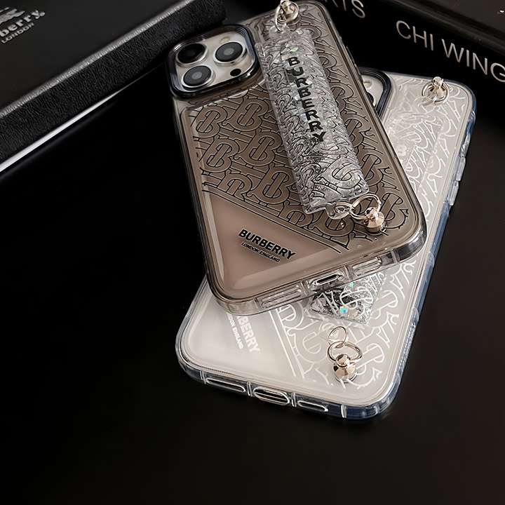 バーバリーiphone15ケース手首バンド