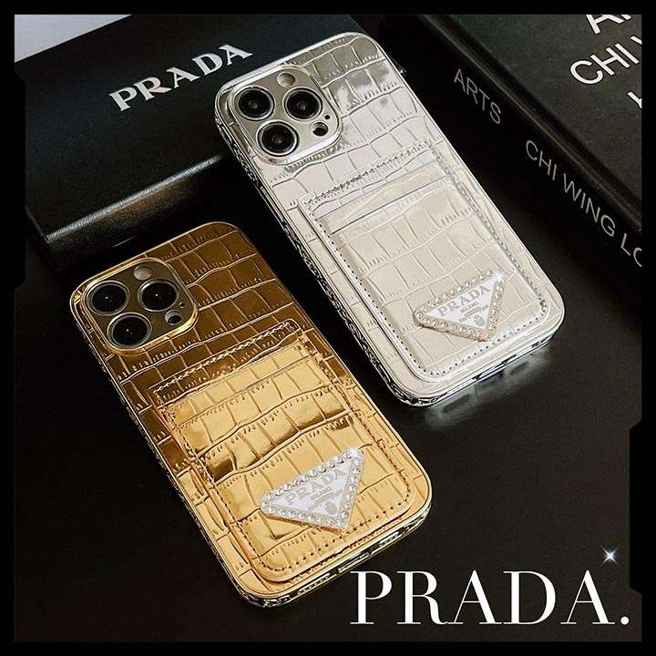 prada 三角形 メタルロゴ iphone15ケース