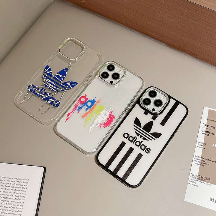 Adidas iphone15ケース透明